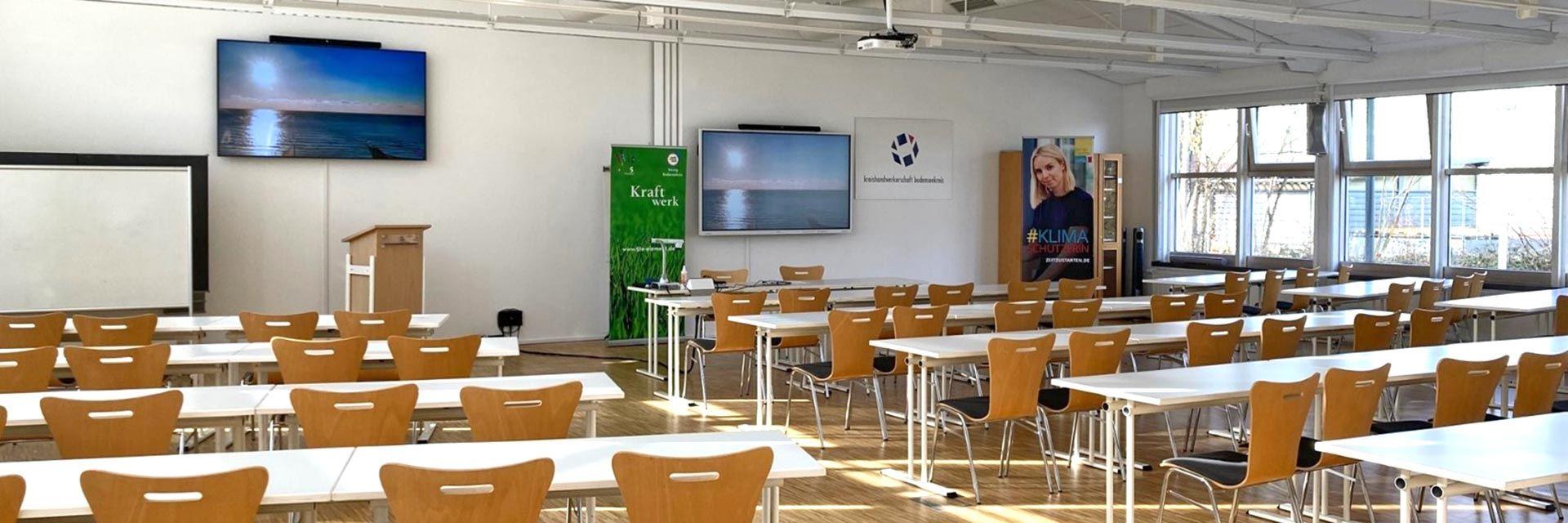 Bild zeigt einen Veranstaltungssaal der Kreishandwerkerschaft Bodenseekreis